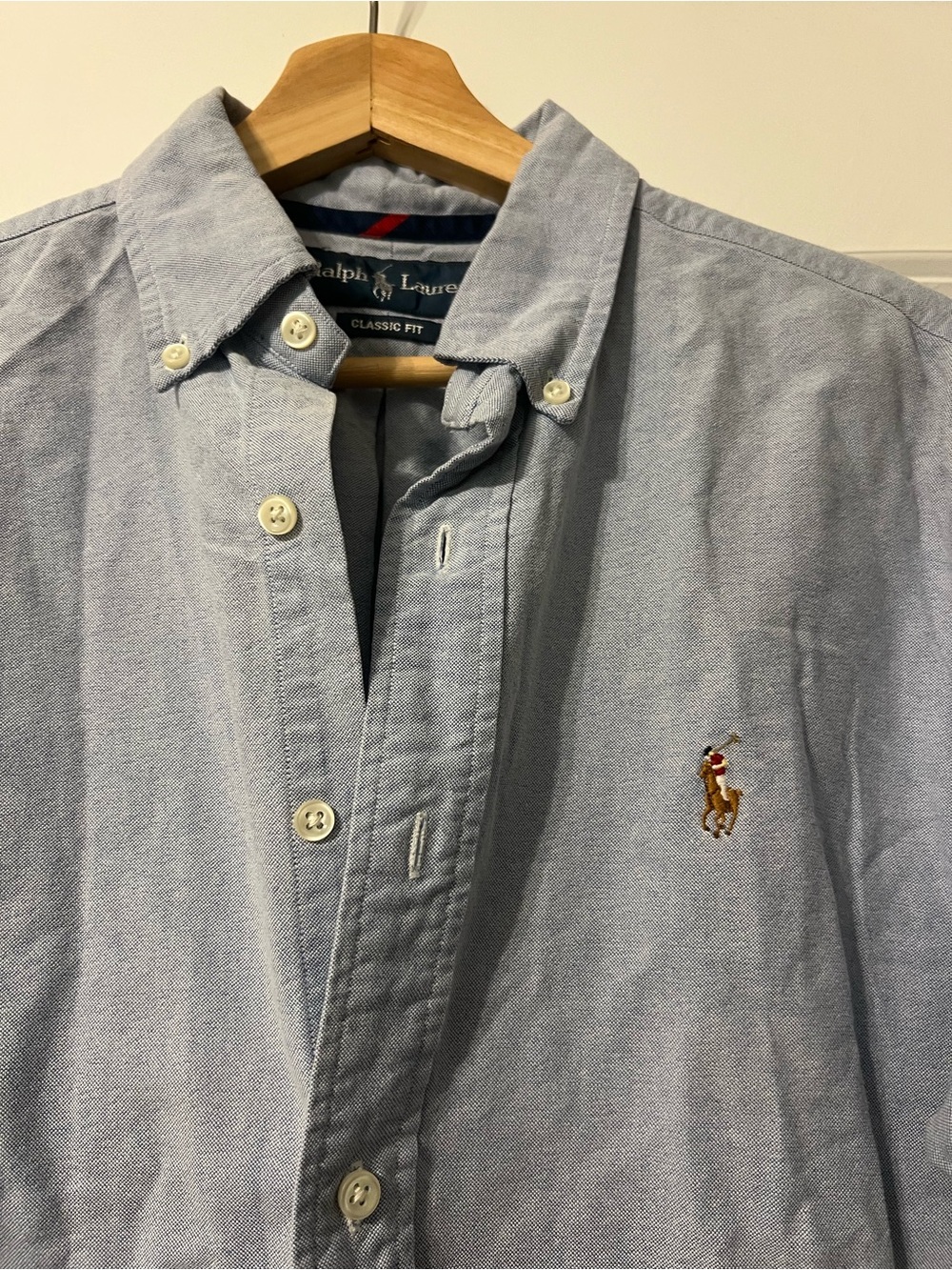 Ralph Lauren Light Blue Button-Down Oxford Shirt with Polo Logo